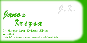 janos krizsa business card